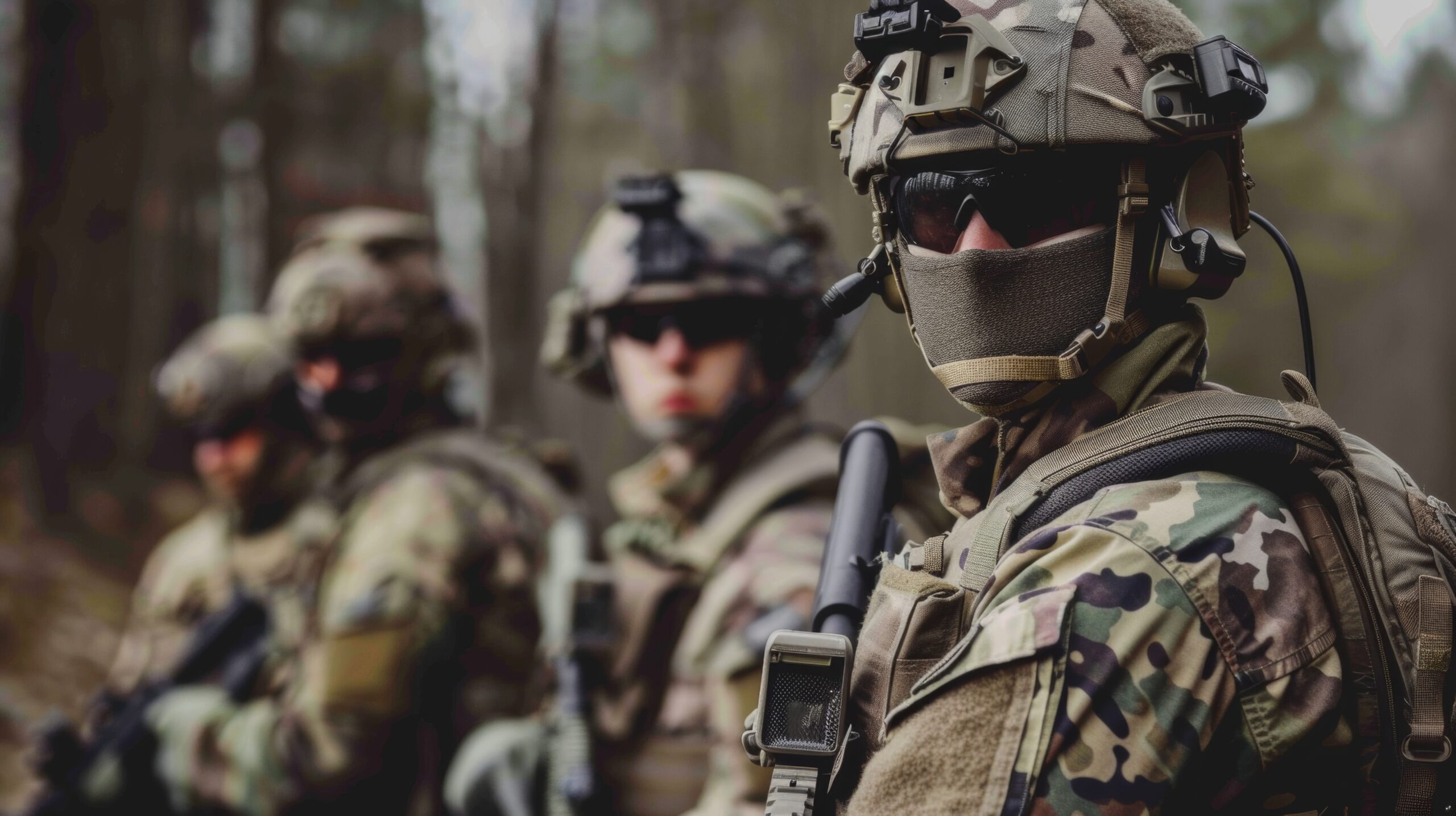 Soldiers in combat gear AI generated illustration